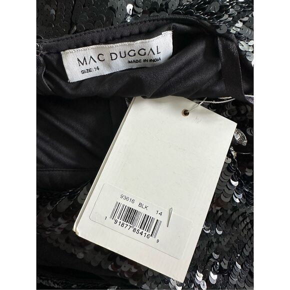 NWT MAC DUGGAL EMBELLISHED WRAP OVER BISHOP SLEEVE GOWN $1598 - Picture 11 of 11